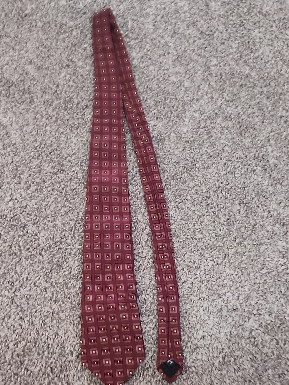 Murano Burgundy Square-Pattern Tie